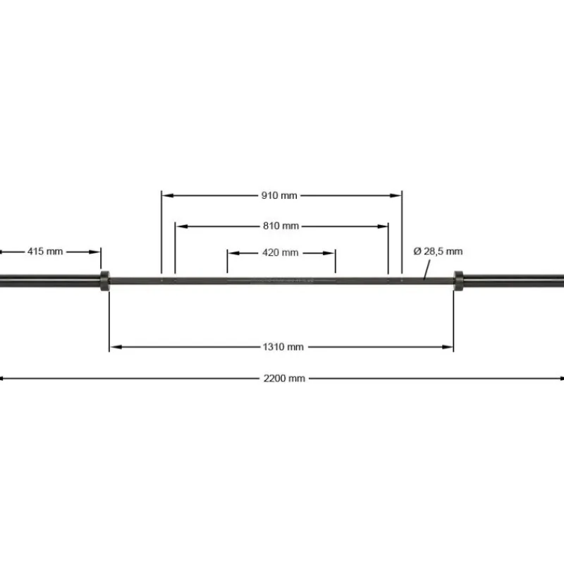 ATX Cerakote Power Bar - Graphite Black Crosstraining Halterstangen|Olympische Halterstangen 50 Mm