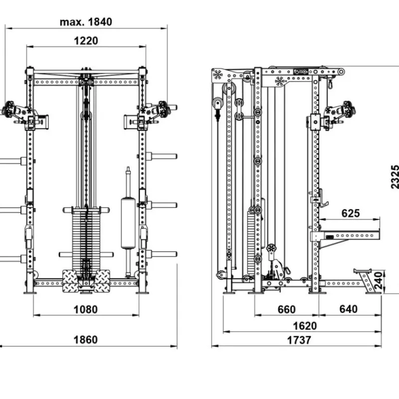 Outlet Half Rack Pull Station HCR-780 Multistations|Half Racks