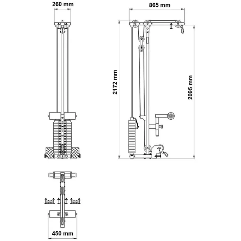 Outlet Lat Pulley Option LTO-520 - 100 kg Gewichtstapel Lat Pulleys|Toebehoren