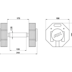 Clearance Octa Dumbbells 2 x 24 kg Octa Dumbbells|Verstelbare Dumbbells