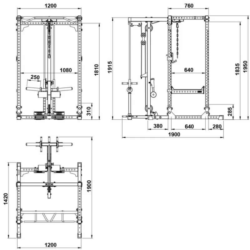 Online Power Rack PRX-640 + Lat Pulley Power Racks