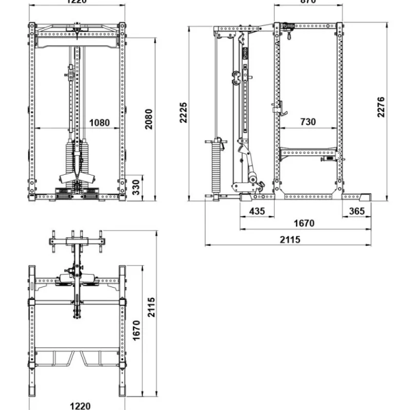 Outlet Power Rack PRX-780 2.0 + Lat Pulley met 125 kg gewichtstapel Power Racks|Nieuwe Artikelen