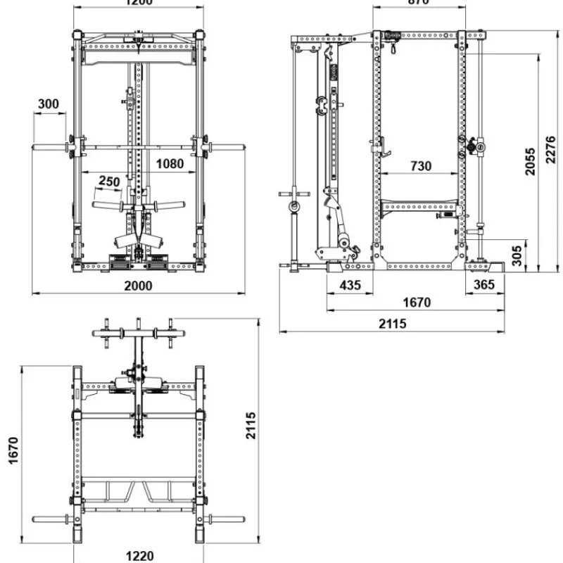 Clearance Power Rack PRX-780 2.0 + Lat Pulley + Smith Machine Option Power Racks|Nieuwe Artikelen