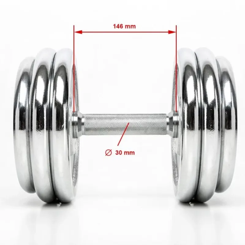 Outlet CHD Complete Set Chroom - 2 kg stappen Chd Dumbbells