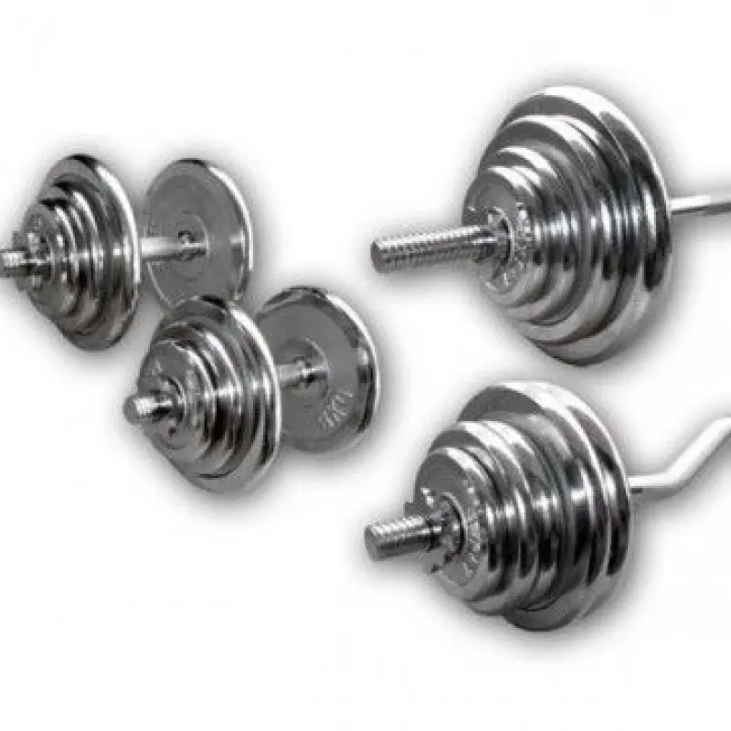 Discount Chromen Complete Set 78kg Standaard Haltersets 30 Mm
