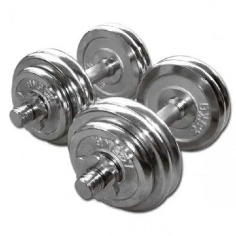 Sale Chromen Dumbbell Set 2 x 15kg Standaard Haltersets 30 Mm