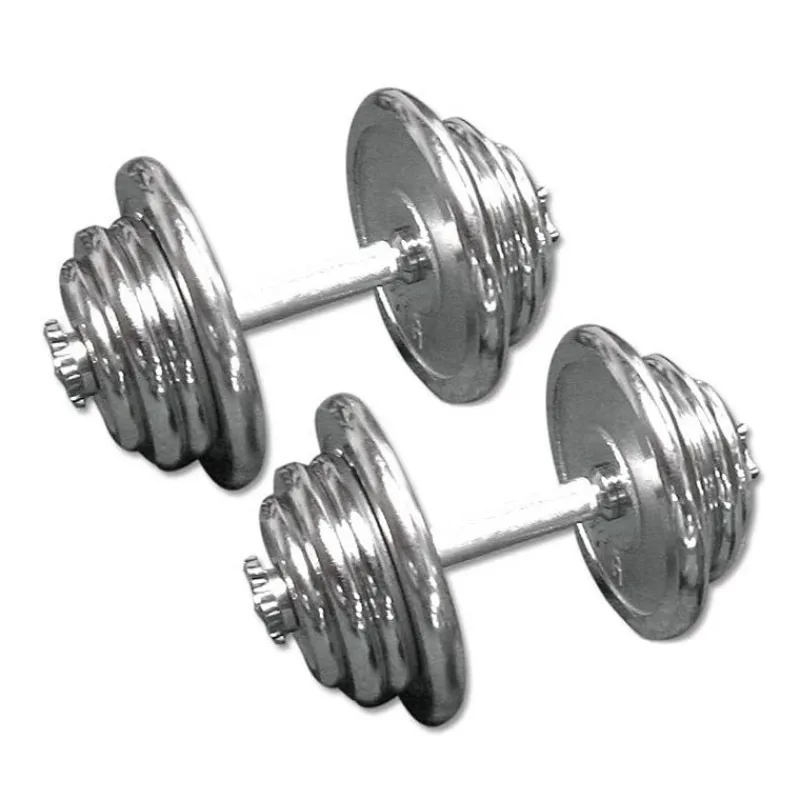 Chromen Dumbbell Set 2 x 25kg Standaard Haltersets 30 Mm