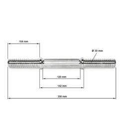Online Dumbbellstang Schroefdraad 35 cm Standaard Halterstangen 30 Mm