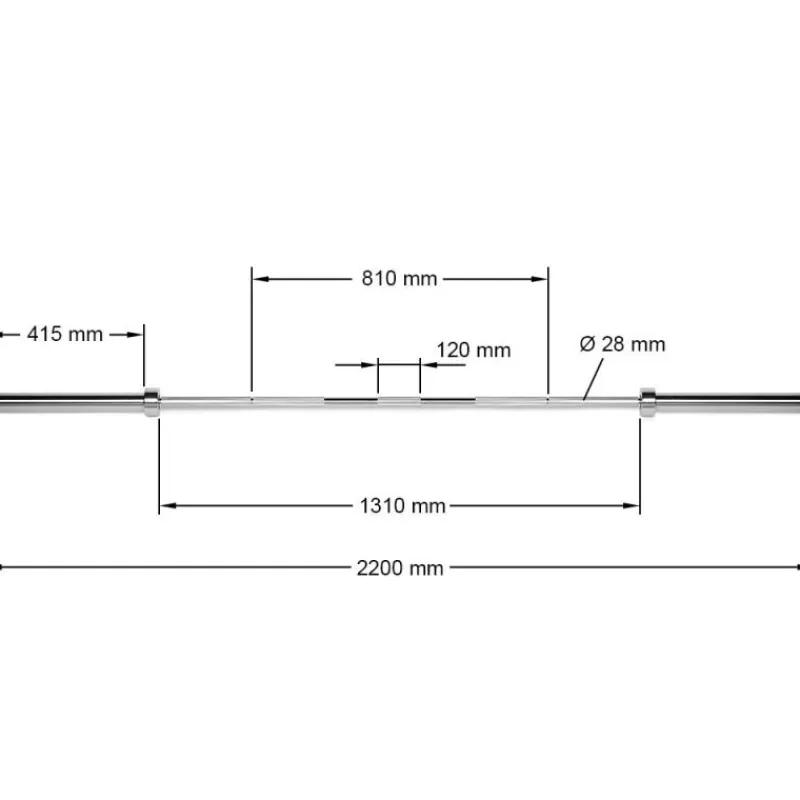 Olympische halterstang 220 cm Olympische Halterstangen 50 Mm|Aanbiedingen