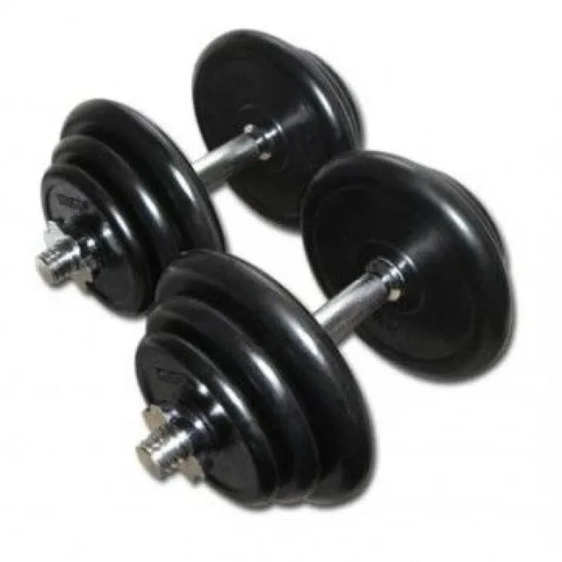 Discount Rubberen Dumbbell Set 2 x 20kg Standaard Haltersets 30 Mm