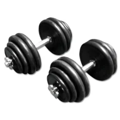 Online Rubberen Dumbbell Set 2 x 30kg Standaard Haltersets 30 Mm