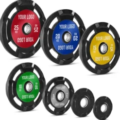 Clearance Rubberen 4-Grip Halterschijven - Eigen Logo Olympische Halterschijven 50 Mm