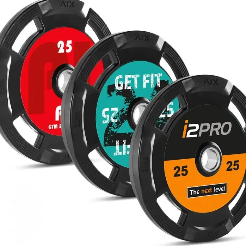 Clearance Rubberen 4-Grip Halterschijven - Eigen Logo Olympische Halterschijven 50 Mm